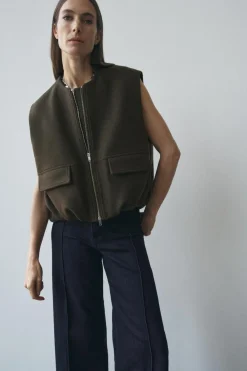 Discount CHALECO VOLUMEN MEZCLA LANA ZW COLLECTION Mujer Chaquetas / Cazadoras