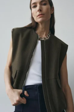 Discount CHALECO VOLUMEN MEZCLA LANA ZW COLLECTION Mujer Chaquetas / Cazadoras