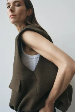 Discount CHALECO VOLUMEN MEZCLA LANA ZW COLLECTION Mujer Chaquetas / Cazadoras