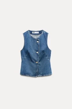 New CHALECO Z1975 DENIM Mujer Tops / Bodies