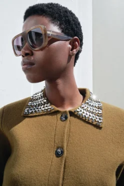 Online CHAQUETA 100% LANA SOLAPA JOYAS Mujer Cárdigan / Jerséis|Punto