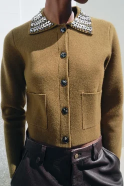 Online CHAQUETA 100% LANA SOLAPA JOYAS Mujer Cárdigan / Jerséis|Punto