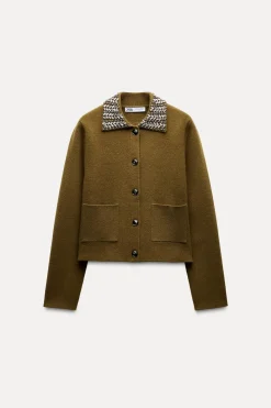 Online CHAQUETA 100% LANA SOLAPA JOYAS Mujer Cárdigan / Jerséis|Punto