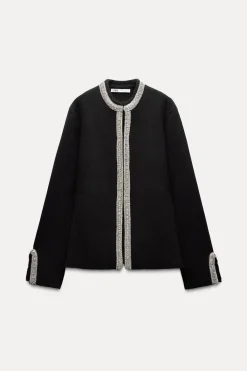 Hot CHAQUETA ABALORIOS 100% LANA Mujer Cárdigan / Jerséis|Punto