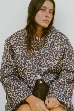 Fashion CHAQUETA ACOLCHADA ESTAMPADO ANIMAL Mujer Chaquetas / Cazadoras