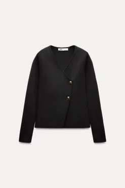 New CHAQUETA ASIMÉTRICA PUNTO Mujer Cárdigan / Jerséis|Punto