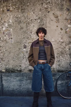 Hot CHAQUETA BOMBER COMBINADA CUADROS Mujer Chaquetas / Cazadoras