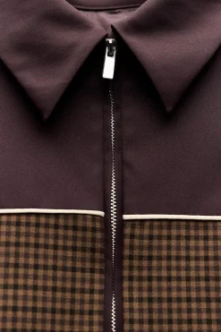 Hot CHAQUETA BOMBER COMBINADA CUADROS Mujer Chaquetas / Cazadoras