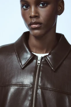 Outlet CHAQUETA BOMBER EFECTO PIEL Mujer Chaquetas / Cazadoras