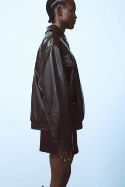 Outlet CHAQUETA BOMBER EFECTO PIEL Mujer Chaquetas / Cazadoras