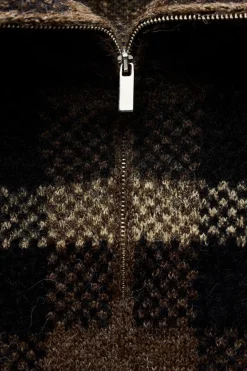 New CHAQUETA BOMBER PUNTO CUADROS Mujer Cárdigan / Jerséis|Punto