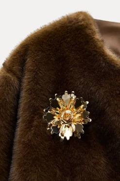 Best CHAQUETA BROCHE EFECTO PELO Mujer Cárdigan / Jerséis|Punto