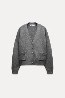 Clearance CHAQUETA BÁSICA 100% LANA Mujer Cárdigan / Jerséis|Punto