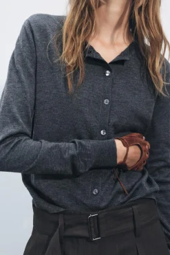 Fashion CHAQUETA BÁSICA CON LANA Mujer Cárdigan / Jerséis|Punto