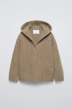 Niños ZARA 6 - 14 Años·Punto<CHAQUETA CAPUCHA CON LANA Y CASHMERE