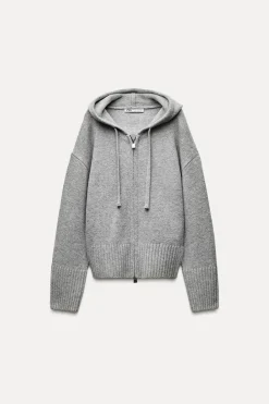 Best CHAQUETA CAPUCHA PUNTO Mujer Cárdigan / Jerséis|Punto