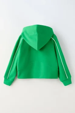 Niños ZARA 6 - 14 Años·Sudaderas|6 - 14 Años·Deporte / Jogging<CHAQUETA CAPUCHA VIVOS CONTRASTE CROP FIT