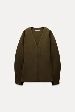 Best CHAQUETA CINTURA ENTALLADA PUNTO LISO Mujer Cárdigan / Jerséis|Punto