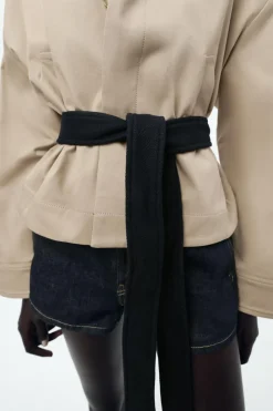 Fashion CHAQUETA CINTURÓN CONTRASTE ZW COLLECTION Mujer Chaquetas / Cazadoras