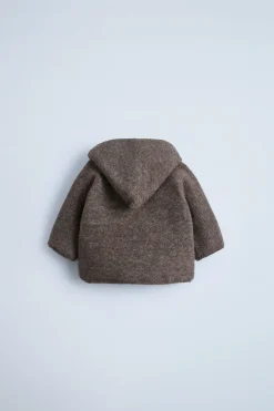 Niños ZARA 0 - 6 Meses·Punto<CHAQUETA COMBINADA CAPUCHA