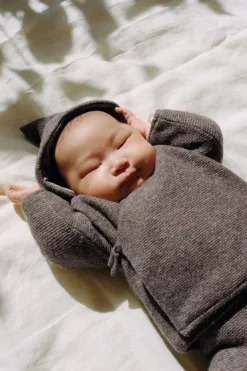 Niños ZARA 0 - 6 Meses·Punto<CHAQUETA COMBINADA CAPUCHA