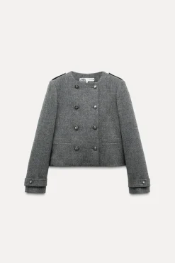 Online CHAQUETA CON LANA BOTONES ZW COLLECTION Mujer Blazers / Chalecos