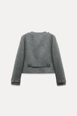 Online CHAQUETA CON LANA BOTONES ZW COLLECTION Mujer Blazers / Chalecos