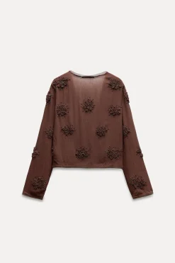 Clearance CHAQUETA CORTA BORDADOS ABALORIOS Mujer Cárdigan / Jerséis|Punto