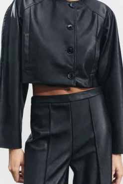 Hot CHAQUETA CORTA EFECTO PIEL Mujer Chaquetas / Cazadoras