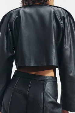 Hot CHAQUETA CORTA EFECTO PIEL Mujer Chaquetas / Cazadoras