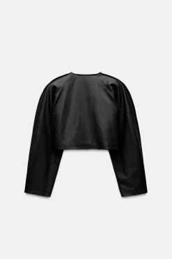 Hot CHAQUETA CORTA EFECTO PIEL Mujer Chaquetas / Cazadoras