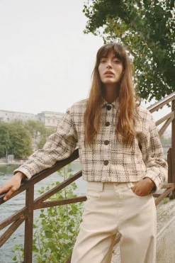 New CHAQUETA CORTA ESTRUCTURA Mujer Chaquetas / Cazadoras|Blazers / Chalecos