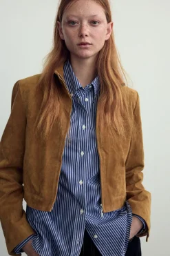 Hot CHAQUETA CROP 100% PIEL Mujer Chaquetas / Cazadoras