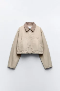 Hot CHAQUETA CROP CONTRASTE Mujer Chaquetas / Cazadoras