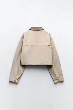 Hot CHAQUETA CROP CONTRASTE Mujer Chaquetas / Cazadoras