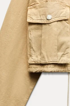 Discount CHAQUETA CROP CUELLO CONTRASTE Mujer Chaquetas / Cazadoras