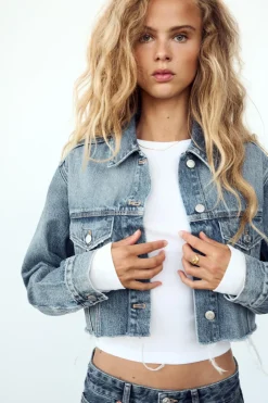 Hot CHAQUETA CROP DENIM TRF Mujer Chaquetas / Cazadoras