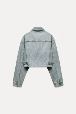 New CHAQUETA CROP DENIM TRF JOYAS Mujer Chaquetas / Cazadoras