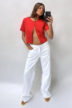 New CHAQUETA CROP PUNTO LISO Mujer Cárdigan / Jerséis|Punto