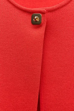 New CHAQUETA CROP PUNTO LISO Mujer Cárdigan / Jerséis|Punto