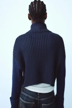 Hot CHAQUETA CROP PUNTO RIB Mujer Cárdigan / Jerséis|Punto