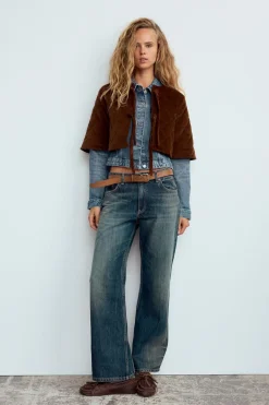 Fashion CHAQUETA CROP TACTO SUAVE Mujer Chaquetas / Cazadoras