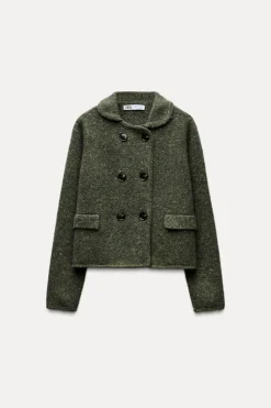 Best CHAQUETA CRUZADA CON LANA Mujer Cárdigan / Jerséis|Punto