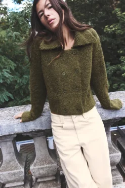 Discount CHAQUETA CRUZADA PUNTO Mujer Cárdigan / Jerséis|Punto