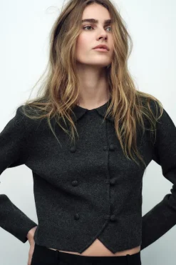 Sale CHAQUETA CRUZADA PUNTO Mujer Cárdigan / Jerséis|Punto