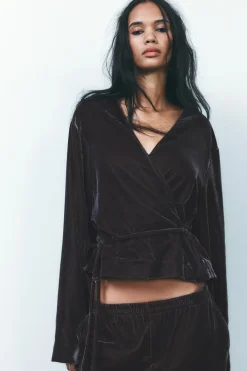 Clearance CHAQUETA CRUZADA TERCIOPELO Mujer Tops / Bodies