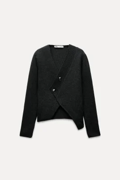 Sale CHAQUETA CUT OUT CON LANA Mujer Cárdigan / Jerséis|Punto