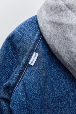 Niños ZARA 1½ - 6 Años·Jeans / Denim|1½ - 6 Años·Abrigos<CHAQUETA DENIM CAPUCHA COMBINADA