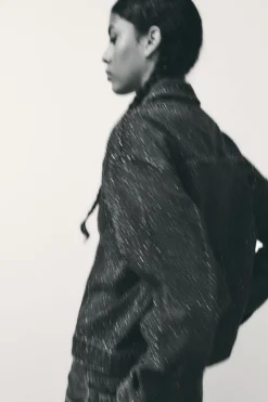 Online CHAQUETA DENIM TRF STRASS Mujer Chaquetas / Cazadoras