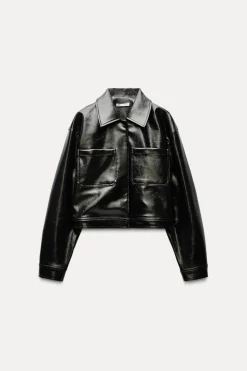 Fashion CHAQUETA EFECTO PIEL Mujer Chaquetas / Cazadoras